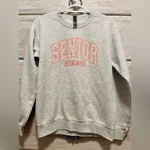 Gildan Gray Senior 2025 Pink Bow Pullover - Size S